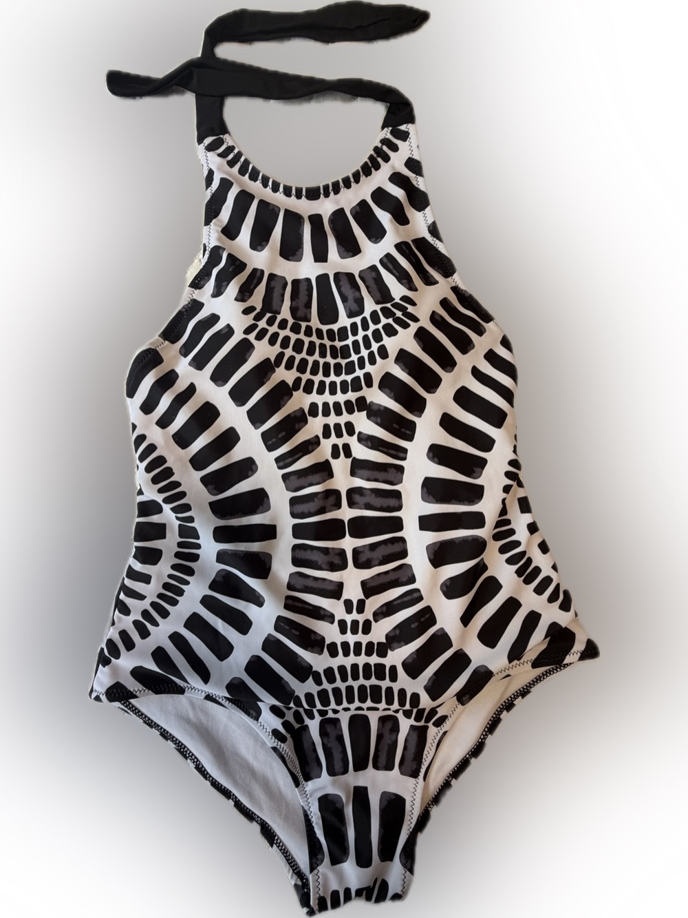 Tribal Geometric High Neck One Piece Bathing Suit